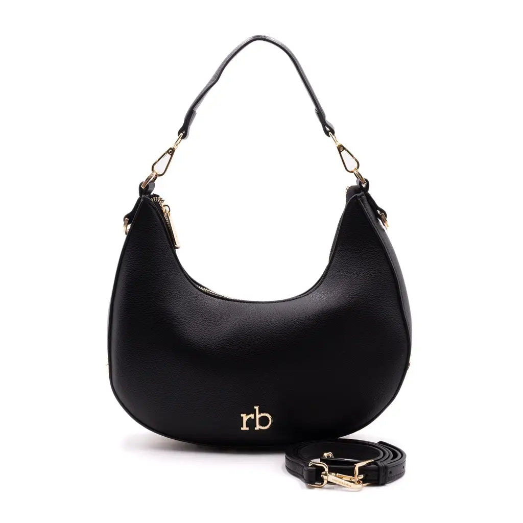 Buy RoccoBarocco women allover print satchel bag 20 l x 14 h x 8w cm black  combo Online | Brands For Less